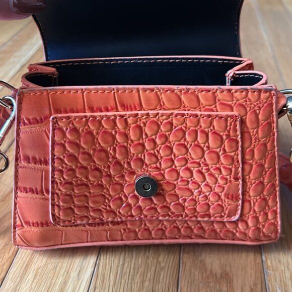 SHEIN Mini Orange Crocodile Crossbody Purse - Picture 8 of 10